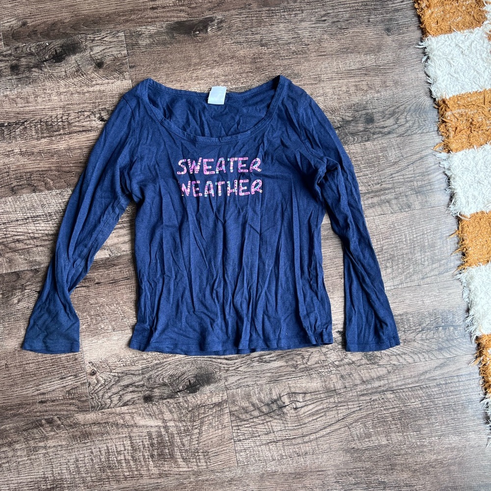 Munki Munki Navy Long Sleeve Top